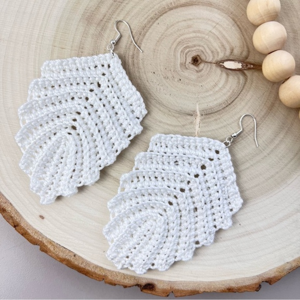 Dangled Leaf Handmade Crochet Boho Earrings